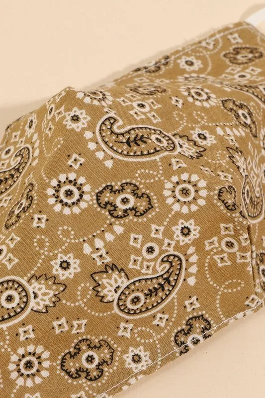 Bandana Pattern Reusable Face Masks (TWO COLORS)