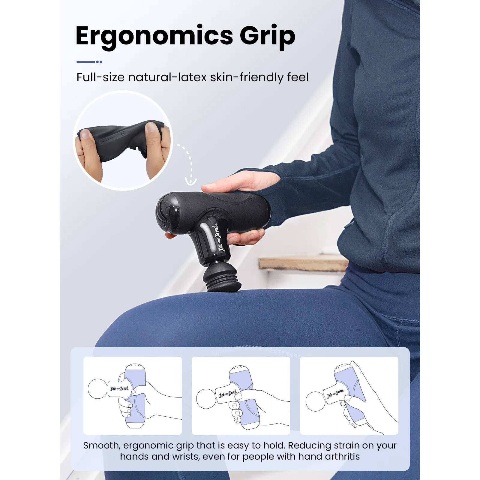 Bob and Brad Q2 Mini Pocket-Sized Deep Tissue, Brand New Portable Percussion Muscle Massager Gun Ultra Small & Quiet