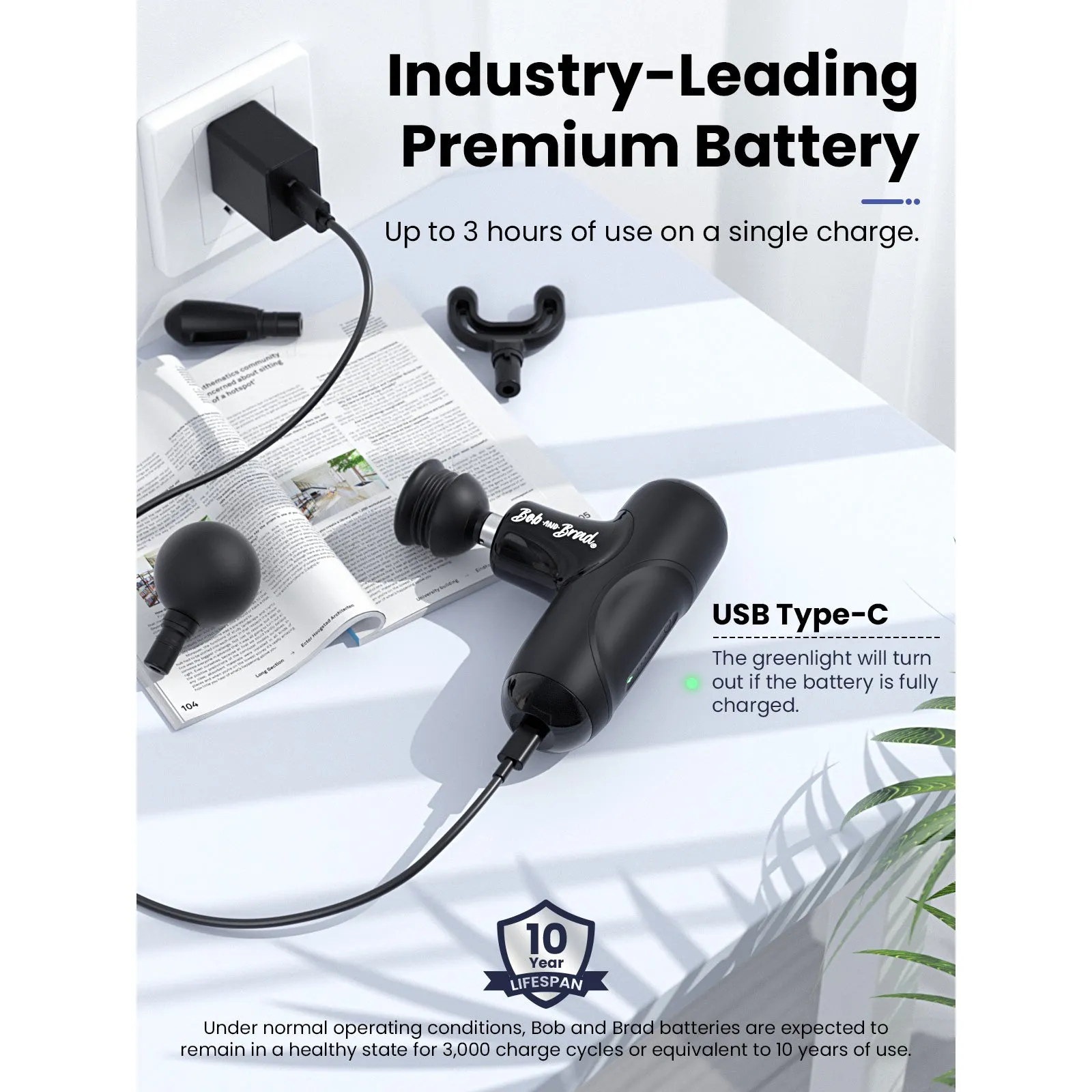 Bob and Brad Q2 Mini Pocket-Sized Deep Tissue, Brand New Portable Percussion Muscle Massager Gun Ultra Small & Quiet