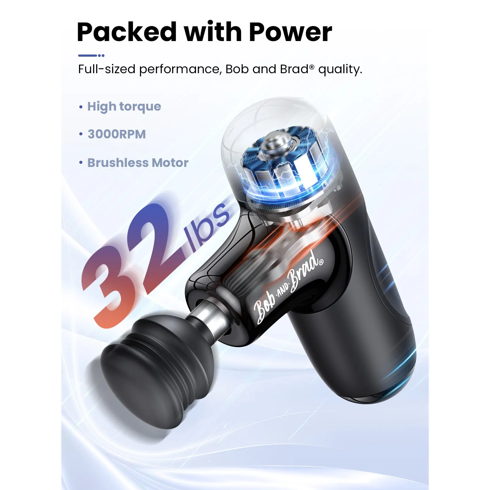Bob and Brad Q2 Mini Pocket-Sized Deep Tissue, Brand New Portable Percussion Muscle Massager Gun Ultra Small & Quiet