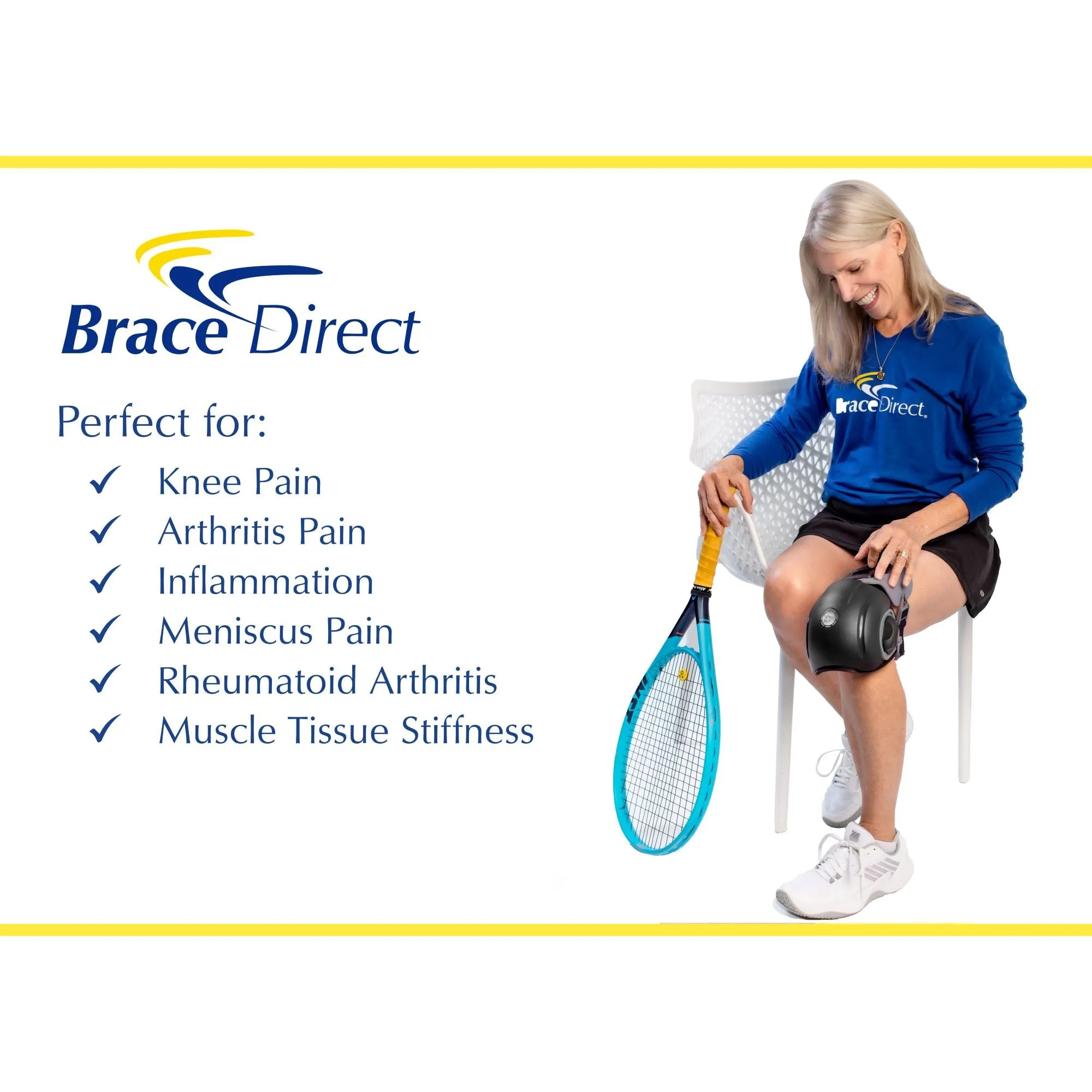 Brace Direct Heated Knee Massage - Advanced Heat Therapy & Pain Relief for Arthritis & Joint Pain