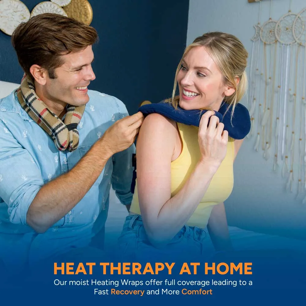 Cotton Microwavable Heating Wrap For Shoulder And Upper Back, Blue