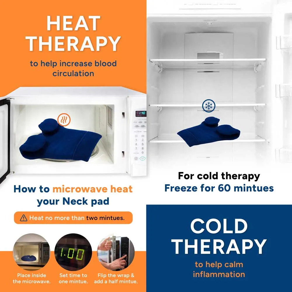 Cotton Microwavable Heating Wrap For Shoulder And Upper Back, Blue