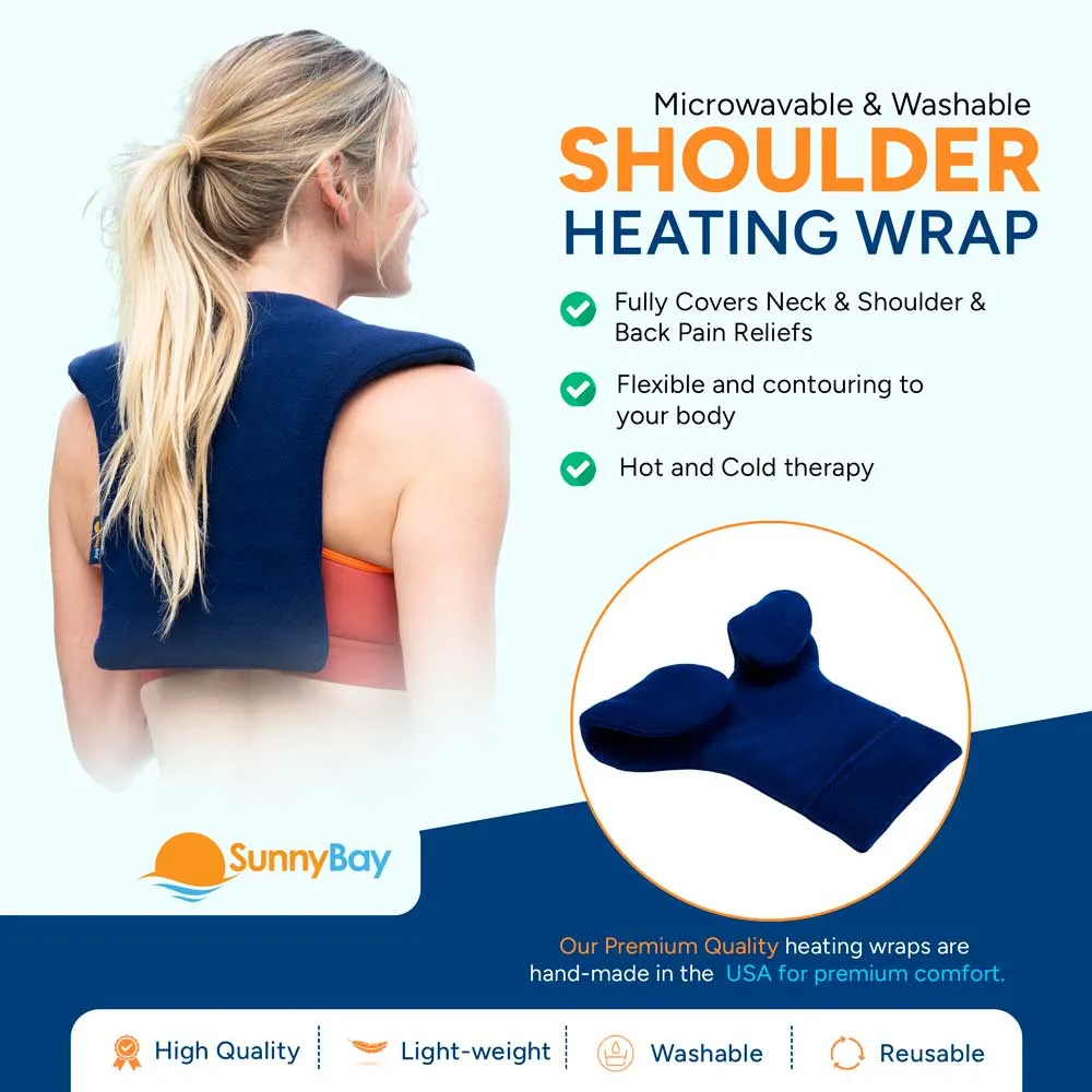 Cotton Microwavable Heating Wrap For Shoulder And Upper Back, Blue