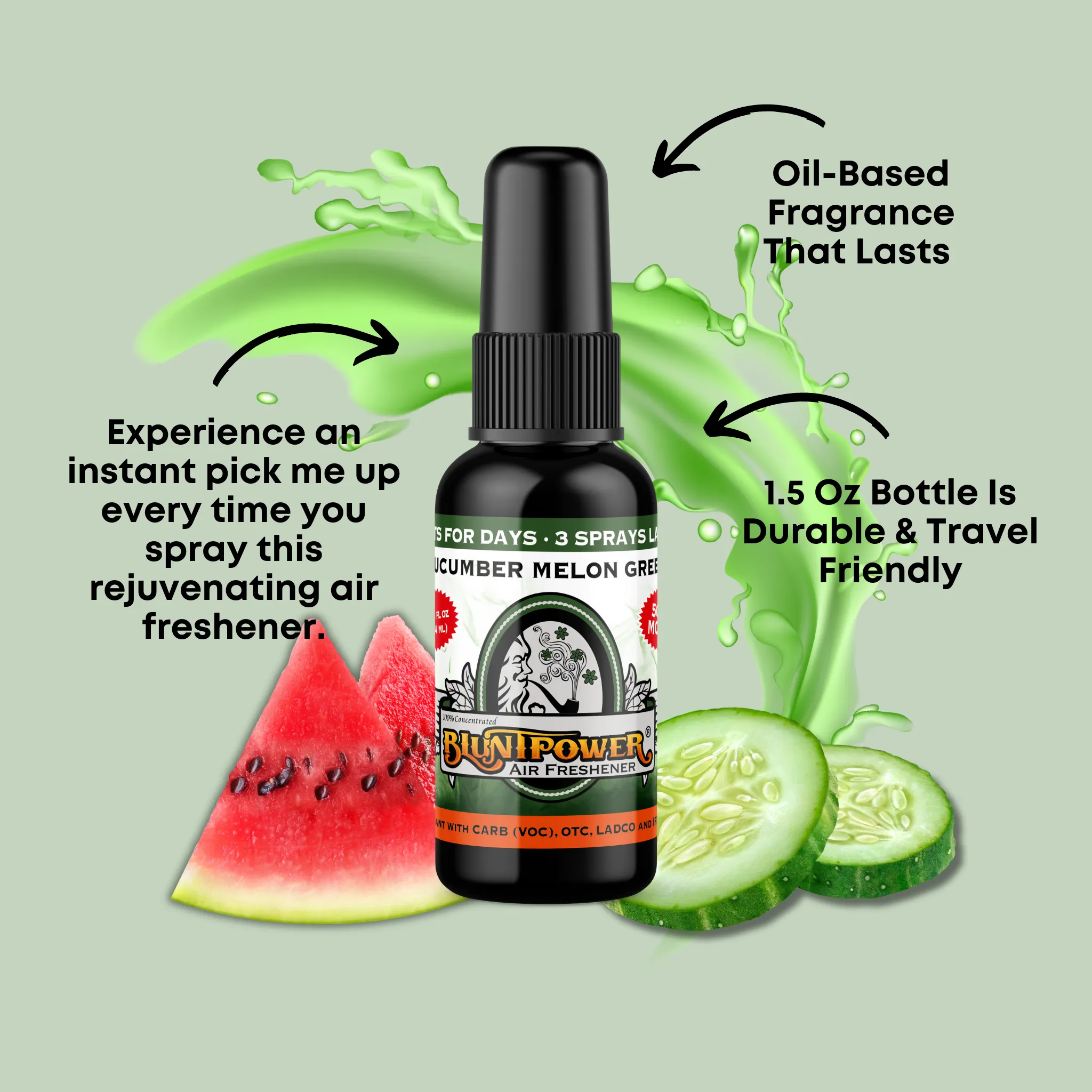 Cucumber Melon Green Air Freshener Spray