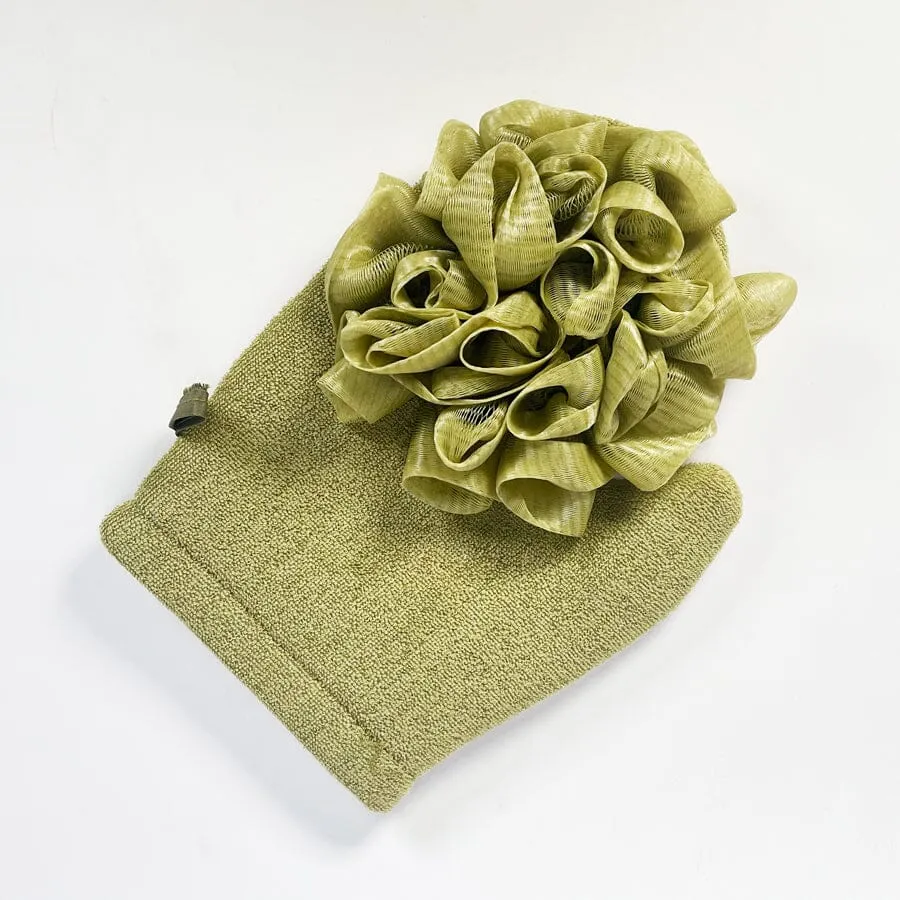 Deep Exfoliating Loofah Bath Mitt Green (1 unit)