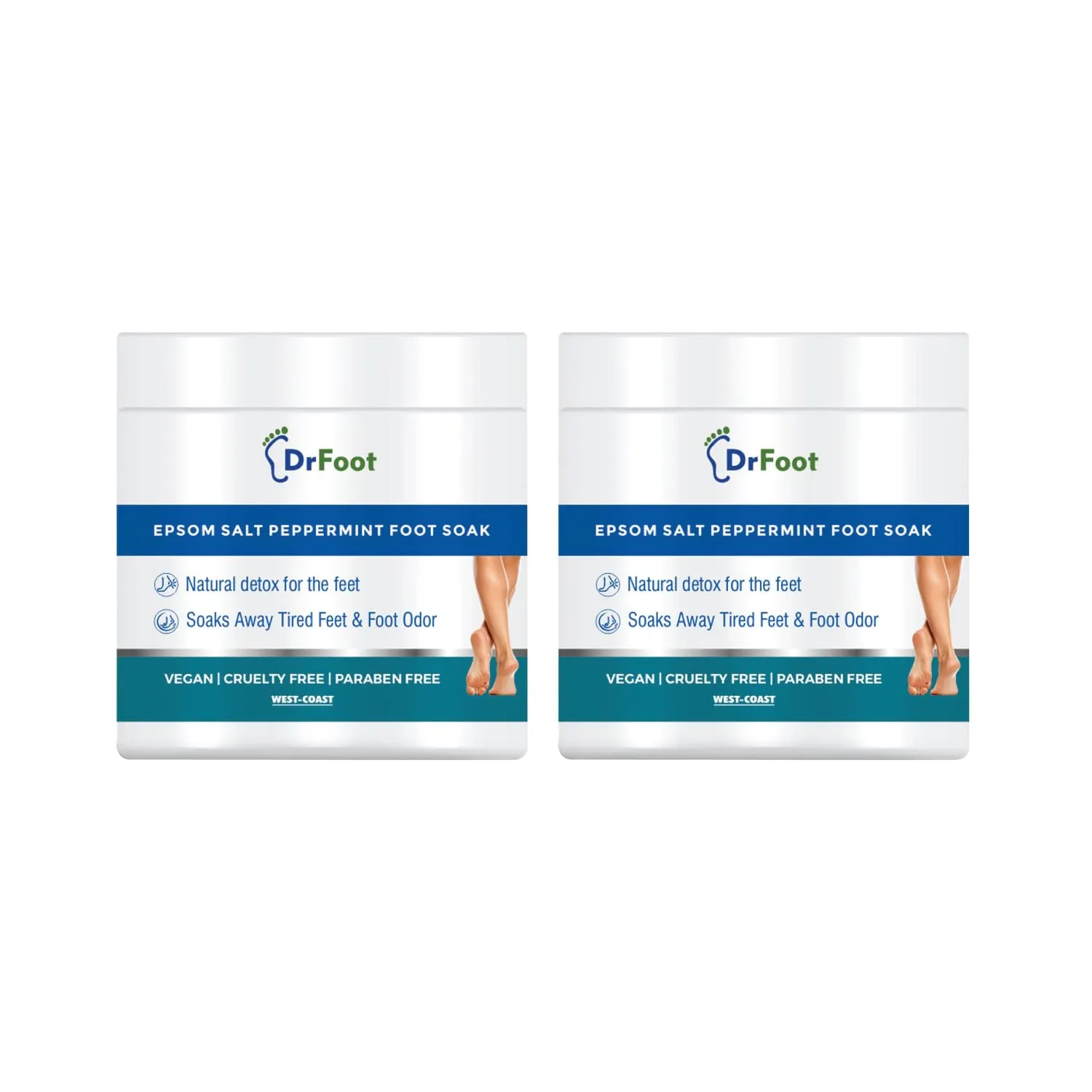 Dr Foot Epsom Salt Peppermint Crystals Foot Soak (Magnesium Sulphate) For Muscle Aches, Pain Relief, Relaxation, Spa Treatment for Bathing and Foot – 200gm (Pack of 2)