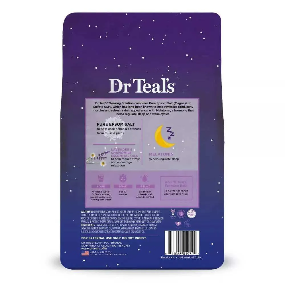 Dr. Teal's Pure Epsom Salt Sleep Soak with Melatonin - 3 lbs